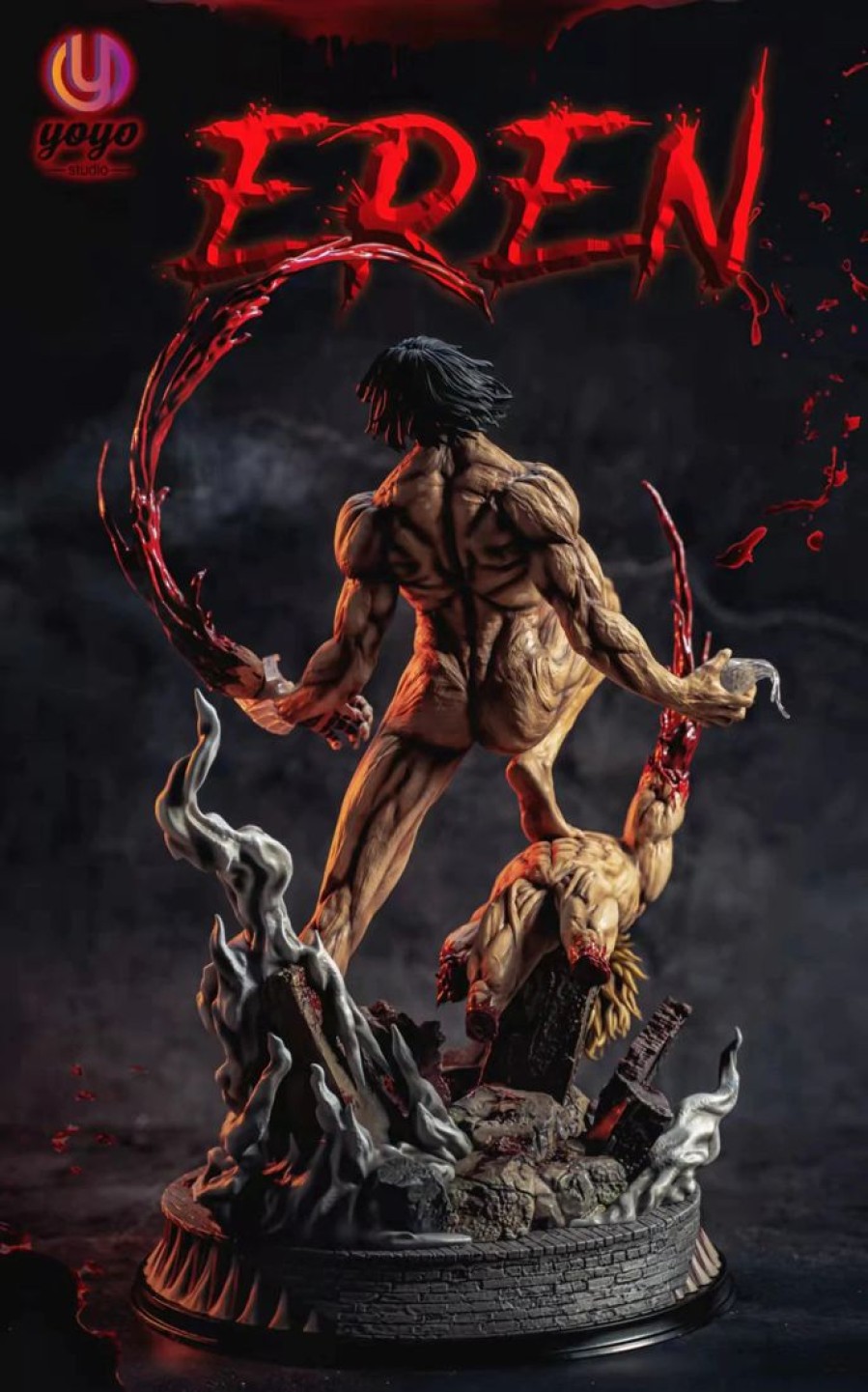 Anime Resins YoYo Studio | >Pre Order< Yoyo Studio - Eren Yeager (Attack Titan Vs Jaw Titan)